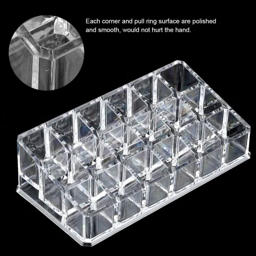 Miniatura 2 de Acouto Organizador de lápiz labial portátil con 18 ranuras, mini gabinetes, cajón, joyería, maquillaje, cosméticos, caja de almacenamiento, soporte