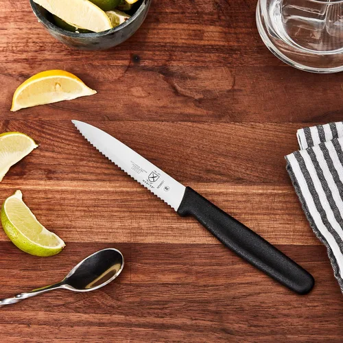 Miniatura 4 de Mercer Culinary Cuchillo de barra ondulada de punta puntiaguda, borde 4, negro