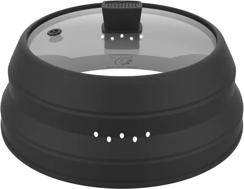 Miniatura 10 de Tapa protectora contra salpicaduras de microondas con protector de vidrio y silicona plegable para platos y ollas de 9.8 pulgadas, color azul oscuro