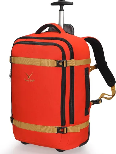 Miniatura 12 de Hynes Eagle Mochila rodante de 42 L con ruedas, mochila de viaje aprobada para vuelos, equipaje de mano, mochila de equipaje, Azul oscuro, Mochilas