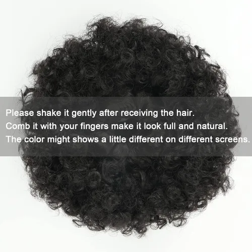 Miniatura 6 de THEMIS HAIR Cola de caballo afro con cordón para mujeres negras, moño corto de cola de caballo con cordón alto para cabello natural corto, 1b