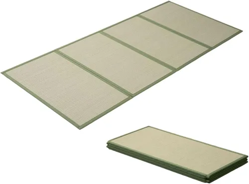 Miniatura 7 de EMOOR Alfombrilla de tatami japonés, tamaño individual, hierba natural de Rush (sin teñir), colchón plegable Igusa para el suelo para dormir