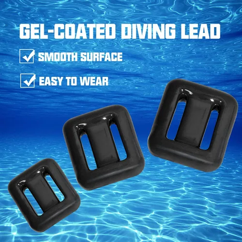 Miniatura 2 de Pesas de buceo de borde diseñadas para el cinturón de peso de buceo, color negro (1lb-4.5lb / 0.5kg-2kg) Pesos de buceo con plomo recubierto