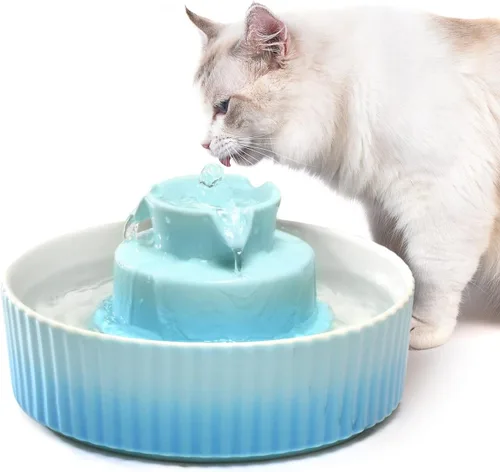 Miniatura 10 de Fuente de agua para gatos: Fuente de agua para mascotas Cepheus - Fuente de agua automática para gatos y perros con bomba ultra silenciosa (morado)
