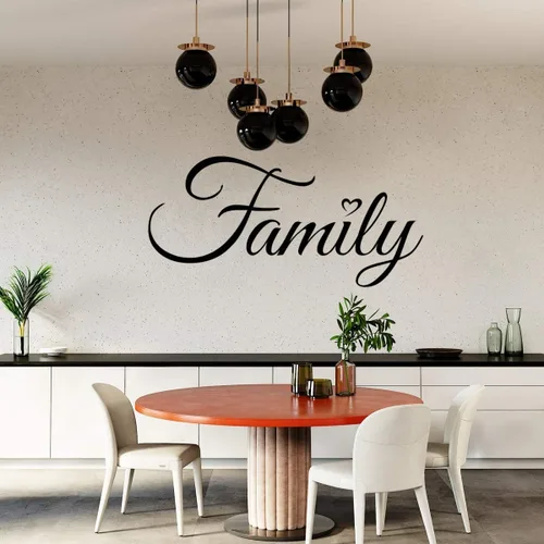 Miniatura 3 de World of Wall Decal Calcomanía de pared familiar con frases, refranes, palabras familiares, decoración para sala de estar, calcomanías de vinilo