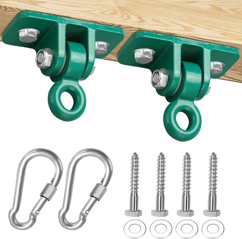 Miniatura 12 de BETOOLL HW9015 Set de 2 colgadores resistentes para hamaca para sets de madera, parque infantil, porche, interior, exterior y ganchos de cierre