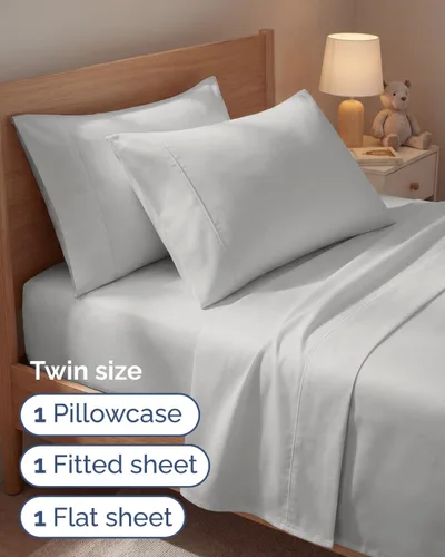 Miniatura 3 de Juego de sábanas tamaño individual de 4 piezas, sábanas transpirables y refrescantes, sábanas de hotel, ropa de cama con bolsillos profundos y fácil