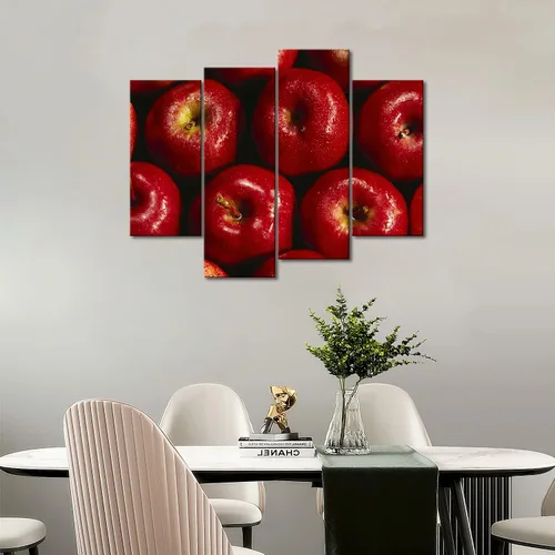 Miniatura 6 de Manzana roja con gota de agua, pintura artística de pared, imágenes impresas en lienzo comida la imagen para decoración moderna del hogar