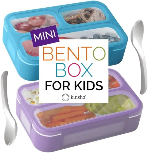 Miniatura 14 de Contenedor de aperitivos con purpurina para niños, mini lonchera Bento, pequeñas cajas a prueba de fugas para aperitivos y almuerzos de niñas Rosa