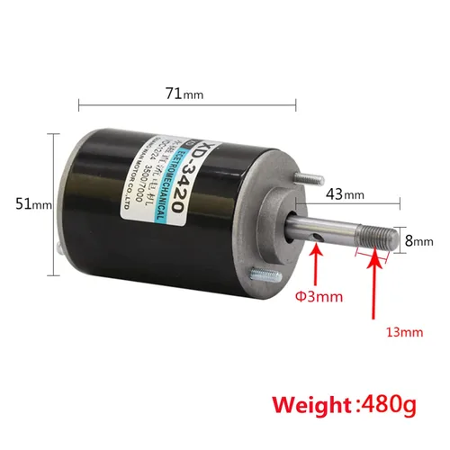 Miniatura 2 de Motor de CC de alta velocidad de 30 W de alta velocidad CW/CCW Motor de CC de imán permanente Motor de CC cepillado Mini motor eléctrico