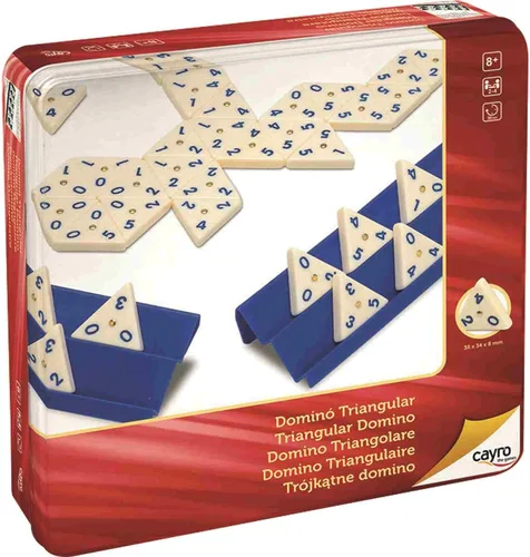 Cayro - Dominó triangular en una caja de metal - Juego tradicional - Juego de mesa - Desarrollo de habilidades cognitivas e inteligencias múltiples