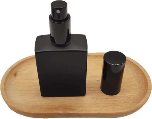 Miniatura 4 de Botella de spray de vidrio cuadrada de 8 piezas, pequeño recipiente recargable con niebla fina srpayer, botella de perfume