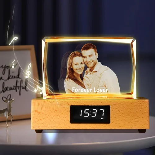 Miniatura 15 de Regalo de foto de cristal 3D personalizada – Imagen personalizada para día del padre, cumpleaños, aniversario – Recuerdo para papá, parejas