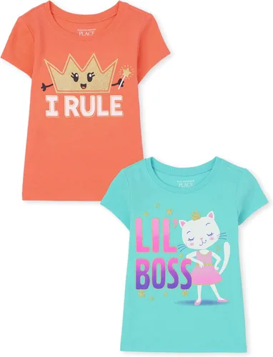 Miniatura 26 de The Children's Place Camisetas estampadas de manga corta para bebés y niñas pequeñas, con diseño de unicornios y mariposas, a la moda, paquete de 3