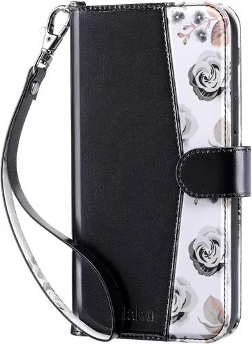 Miniatura 26 de ULAK Compatible con iPhone 15 Estuche tipo cartera para mujer, funda tipo billetera de piel PU premium con tarjetero, función de caballete, estuche