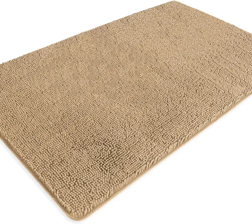 Miniatura 154 de Alfombra de baño pequeña de 12 x 18 pulgadas, lavable y absorbente, antideslizante, alfombra de baño de felpilla gruesa y suave para baño, ducha