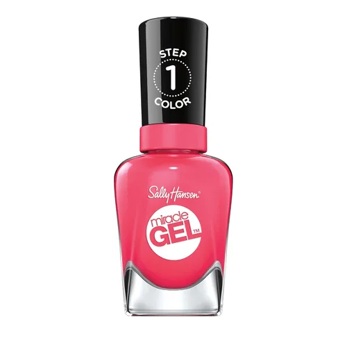 Miniatura 50 de Sally Hansen Miracle Gel Supercharged Pinks Esmalte de uñas Fórmula similar a gel de calidad de salón, sistema de dos pasos, no necesita luz UV