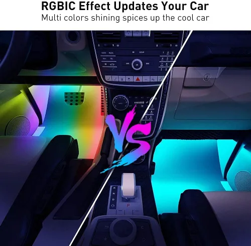 Miniatura 2 de Govee Luces de coche, luces interiores inteligentes RGBIC para el interior del automóvil con aplicación, control remoto, luces LED para decoración