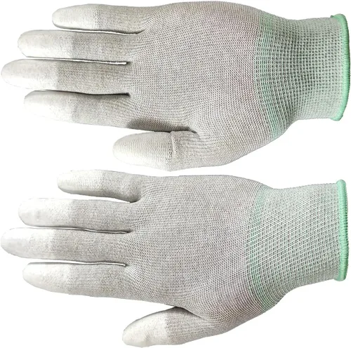 Miniatura 4 de Guantes de trabajo, guantes ESD, guante de fibra de carbono de alta resistencia, guante antiestático, punta de dedo antideslizante, mediano, 10 pares