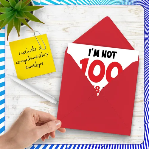 Miniatura 5 de Tarjeta de cumpleaños número 100 para mujeres y hombres, no 100, soy 18 con 82 años de experiencia, divertida tarjeta de felicitación de feliz