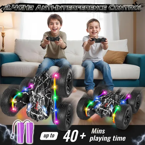 Miniatura 3 de Terucle Coches RC Juguetes para Niños Coche de Control Remoto 2.4 GHz Negro Juguetes para Niños de 5-7 Años Juguetes Nuevos Actualizados con Luces