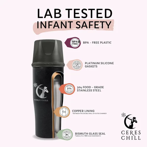 Miniatura 3 de Ceres CHILL Demigoddess Mini Enfriador y Calentador de Leche Materna – Enfriador Portátil de Leche Materna de 6–16oz, Contenedor de Almacenamiento
