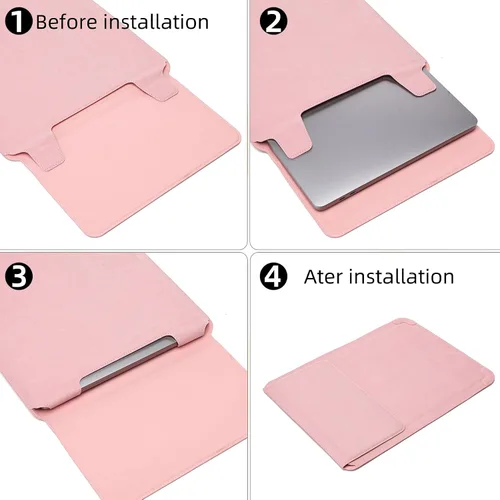 Miniatura 6 de Funda para portátil con soporte y alfombrilla para ratón de 15-16 pulgadas Funda para portátil Funda para Chromebook Cubierta protectora de cuero