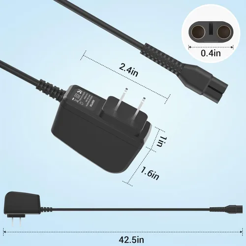 Miniatura 5 de CGGXJP Cargador de 4.3 V compatible con Philips Norelco One Blade Old Model A00390 QP2520 MG3740 QP2521 QP2522 QP2515 MG5700 MG3720 Cable