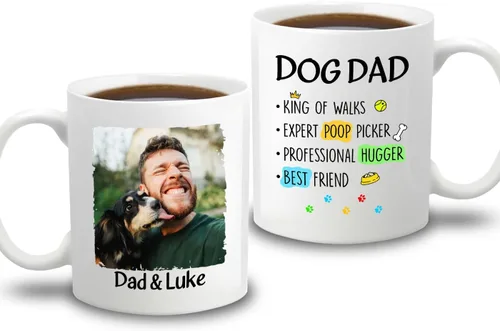 Miniatura 16 de Taza de café con nombre personalizado "Best Dog Mom Ever", regalo para mamá, mamá, madre, amante de los perros, taza de cerámica blanca Taza blanca