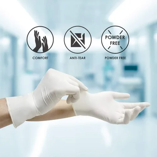 Miniatura 4 de Nuevos guantes desechables de látex, sin polvo, 100 por caja 1000 estuche Pequeño