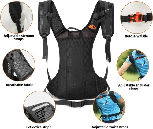Miniatura 2 de Mochila de Hidratación Paquete de Hidratación Mochila de Agua con Bolsa de Hidratación de 2L (70 onzas) para Hombres Mujeres Niños para Correr