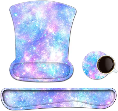 Miniatura 19 de ToLuLu - Alfombrilla ergonómica para mouse y mouse con reposamuñecas para teclado, para computadora, laptop, PC, cómoda y duradera, reposamuñecas