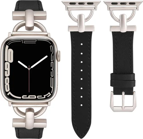 Miniatura 9 de Wearlizer Correa de cuero compatible con correas de Apple Watch para mujeres de 1.614 in, 1.575 in, 1.496 in, 1.929 in, 1.811 in, 1.772 in, 1.732