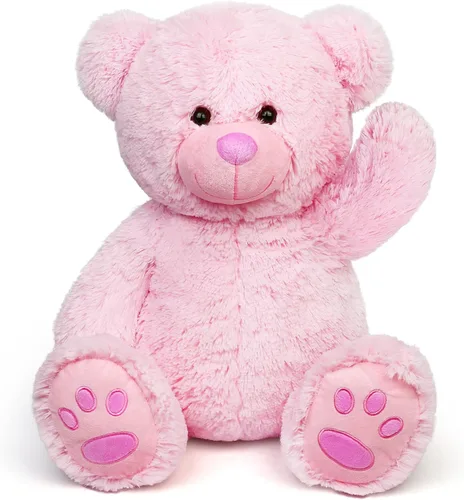 Miniatura 12 de LotFancy - Oso de peluche de 20.0 pulgadas, lindo oso de peluche con huellas, regalo para niños bebés pequeños en baby shower, cumpleaños