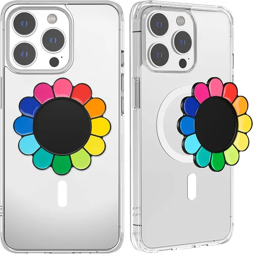 Miniatura 6 de metisinno Base magnética compatible con agarres de teléfono PopSocket y fundas MagSafe para iPhone, multicolor arcoíris