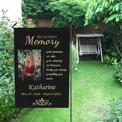 Miniatura 3 de MyPupSocks Banderas de jardín de memoria personalizadas, bandera conmemorativa personalizada con fotos en memoria amorosa, bandera de cementerio