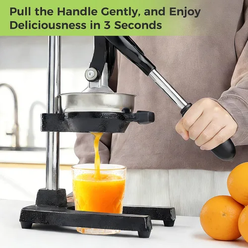 Miniatura 2 de Fyvva Exprimidor de hierro fundido, exprimidor manual extra grande, resistente, para limones, naranjas, granadas, pomelos y otras frutas, exprimidor