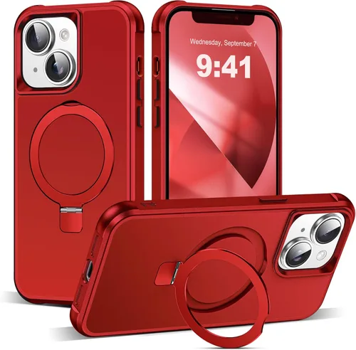 Miniatura 168 de SKYLMW – Funda compatible con iPhone 12 Pro Max y iPhone 13 Pro Max con soporte magnético invisible tipo anillo, fundas translúcidas para teléfonos