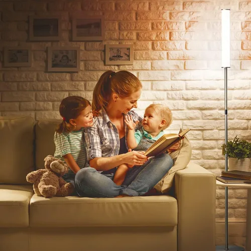 Miniatura 7 de O'Bright Lámpara de pie cilíndrica LED con control remoto, atenuación de rango completo, temperatura de color ajustable 3000K-6000K, lámparas de pie