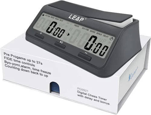 Miniatura 7 de LEAP 9921 - Reloj de ajedrez con gran pantalla, programa actualizado Byo-yomi, retraso y bonus