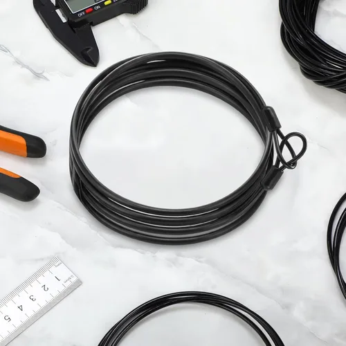 Miniatura 6 de Paquete de 12 cables de seguridad para equipaje con bucles de 7 pies de 0.118 in recubierto de acero trenzado para bicicleta, cable de doble bucle