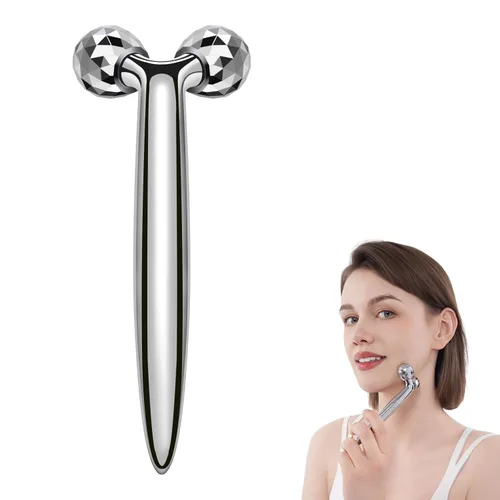Masajeador facial de metal, herramienta de masaje facial de enfriamiento 3D para reducir la hinchazón, eliminar las arrugas de los ojos, levantar la