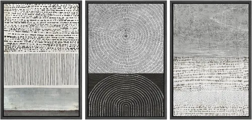 Miniatura 138 de SIGNWIN Lienzo enmarcado para pared, arte con pinceladas de flujo neutro en tonos beige abstractos, ilustraciones, arte moderno, decorativo