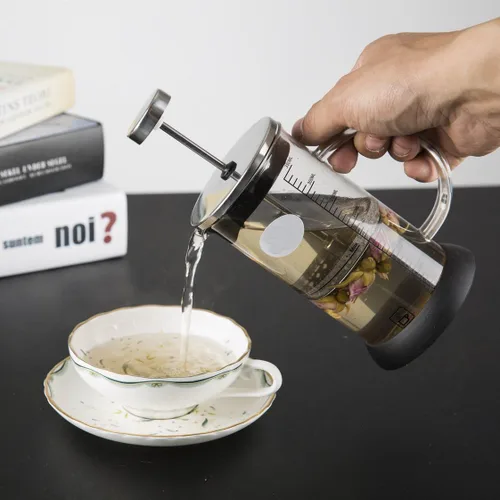 Miniatura 4 de Kit de prensa francesa de filtro de café de vidrio marca de escala de 11.8 fl oz