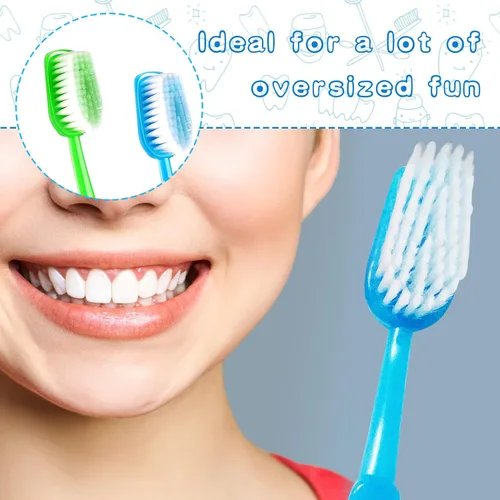 Miniatura 3 de Paquete de 2 cepillos de dientes gigantes de 15.75 x 1.57 pulgadas, cepillos de baño de gran tamaño, artículo de comedia enorme para accesorio