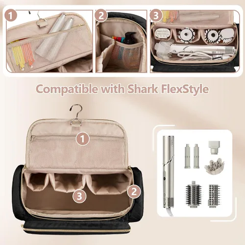 Miniatura 2 de Fasrom Funda de transporte de viaje compatible con el sistema Shark FlexStyle Air Styling & Drying HD430/HD435, bolsa de almacenamiento para secador