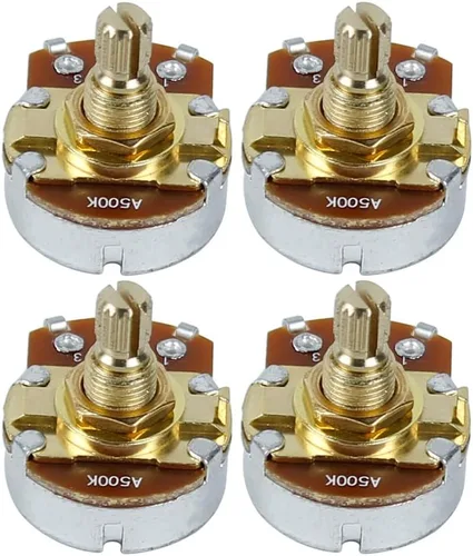 Miniatura 11 de FLEOR Potenciómetro cónico de audio con eje de 0.709 in, 4 piezas, tamaño completo, para guitarra, A250K
