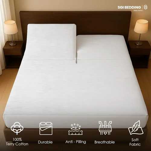 Miniatura 3 de SGI bedding Funda protectora de colchón impermeable con parte superior dividida tamaño Queen de 60 x 80 pulgadas, parte superior de 28 pulgadas