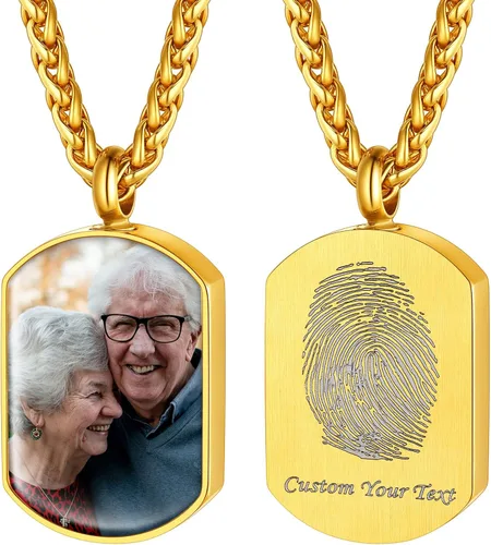 Miniatura 152 de FindChic Collares personalizados con urna para cenizas, barra vertical, gato, luna, reloj de arena, garra de perro, acero inoxidable, chapado en oro