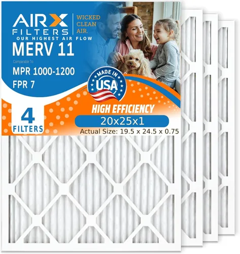 Miniatura 18 de AIRX FILTERS WICKED CLEAN AIR. Filtro de aire 10x20x1 MERV 11 electrostático plisado filtro de aire acondicionado paquete de 4 filtros de horno HVAC